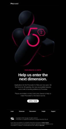 apply for the procreate 52 beta now