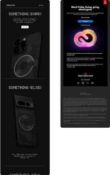 Beispielnewsletter dark mode mailingwork mobil