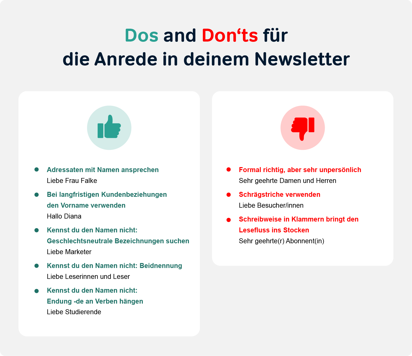 Do’S And Don’Ts Für Die Anrede In Deinem Newsletter I Mailingwork Do's and don'ts für die anrede in deinem newsletter i mailingwork
