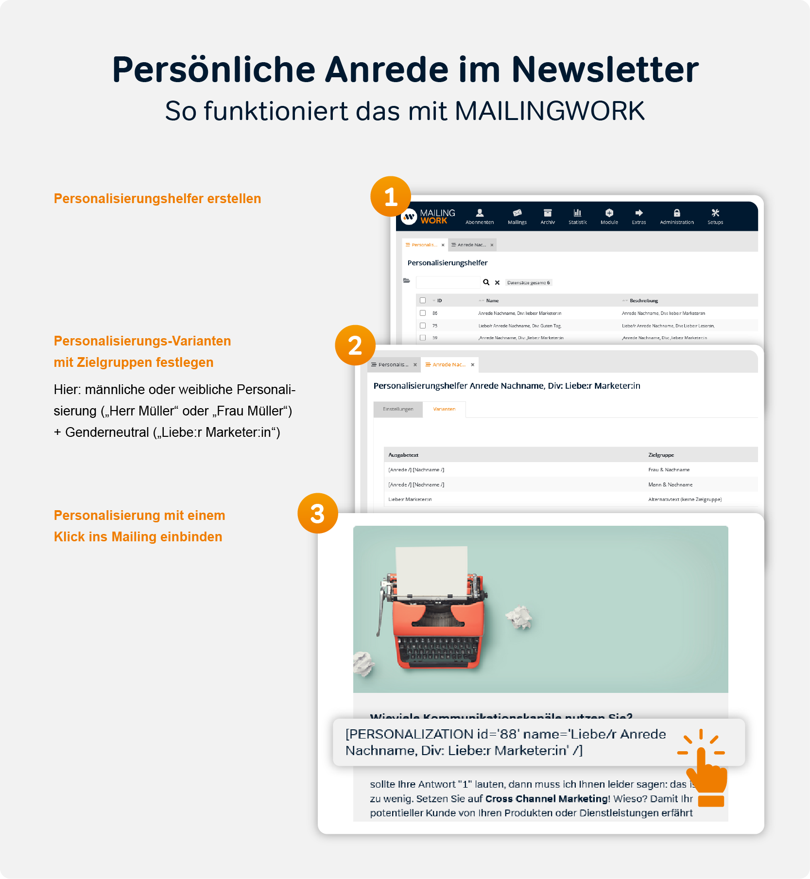 Personalisierte E-Mail: Personalisierungshelfer Software Mailingwork Personalisierte e-mail: personalisierungshelfer software mailingwork