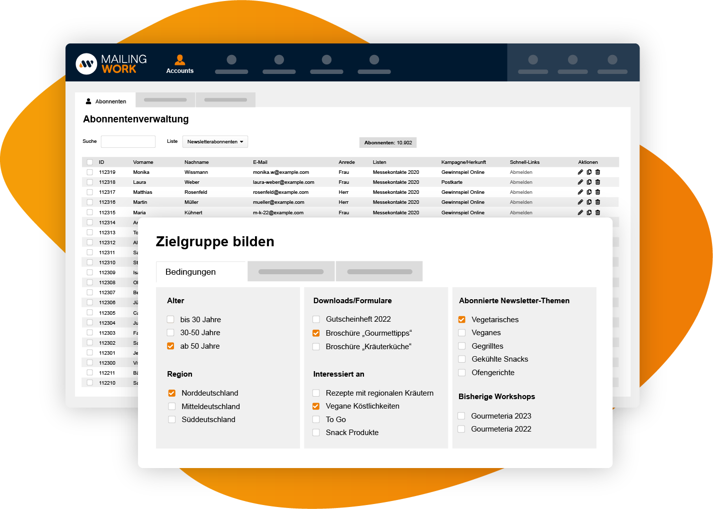 Empfänger Segmentieren E-Mail Marketing Software | Mailingwork Empfänger segmentieren e-mail marketing software | mailingwork